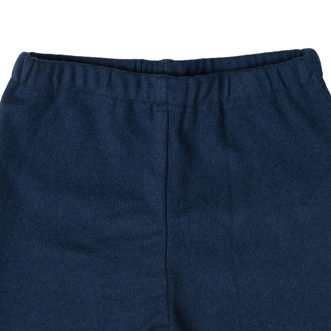 akachan honpo - 10分內搭褲-彈性雙面羅紋-深藍色