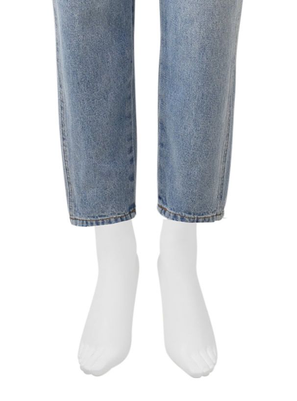 日本 GRL - 簡約直筒單寧牛仔褲-淺藍