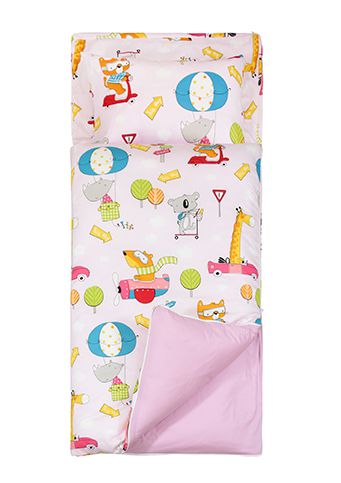Fotex 芙特斯 - 兒童防蟎睡袋-睡袋-動物旅行(粉)