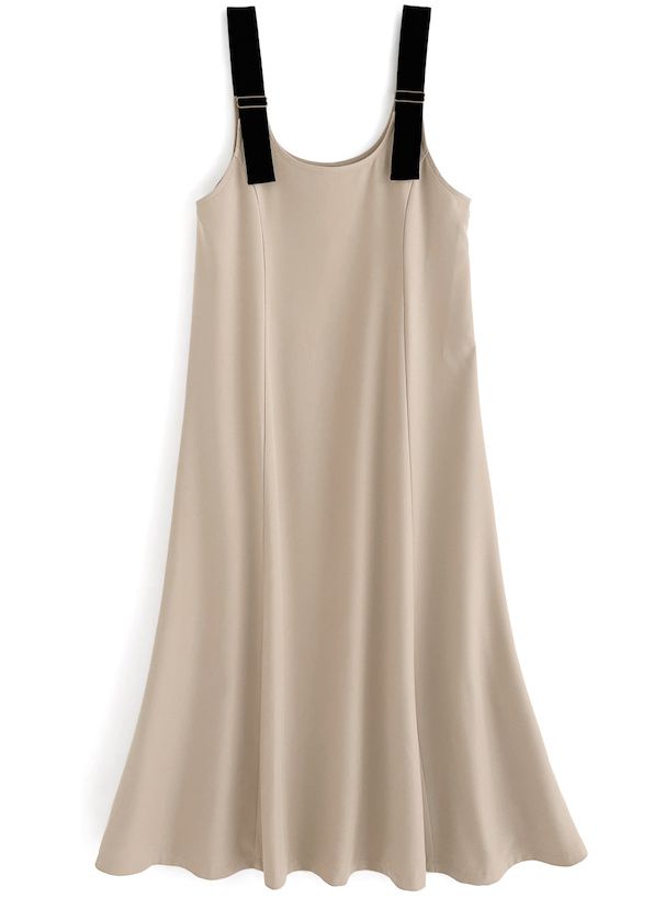 日本 GRL - 工裝風休閒感吊帶裙-黑 (F)