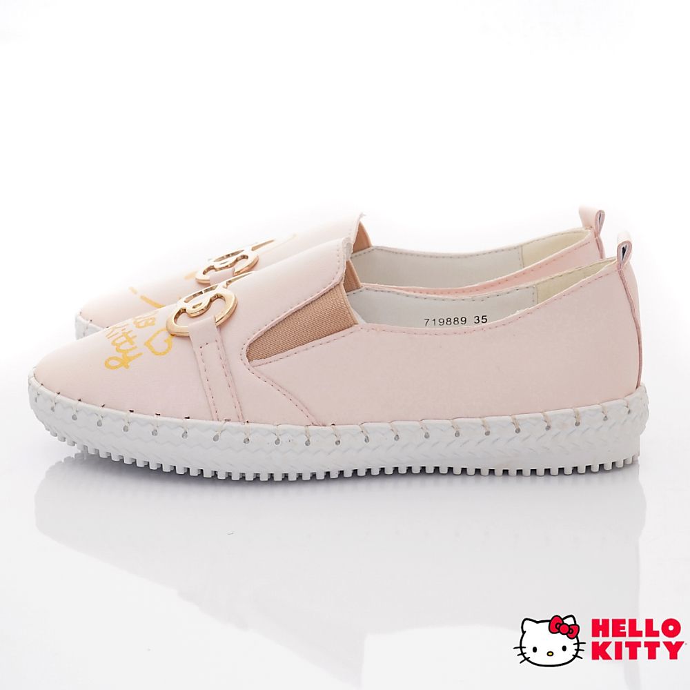 HELLO KITTY - 凱蒂貓皮質不對稱休閒鞋款(大童款)-粉