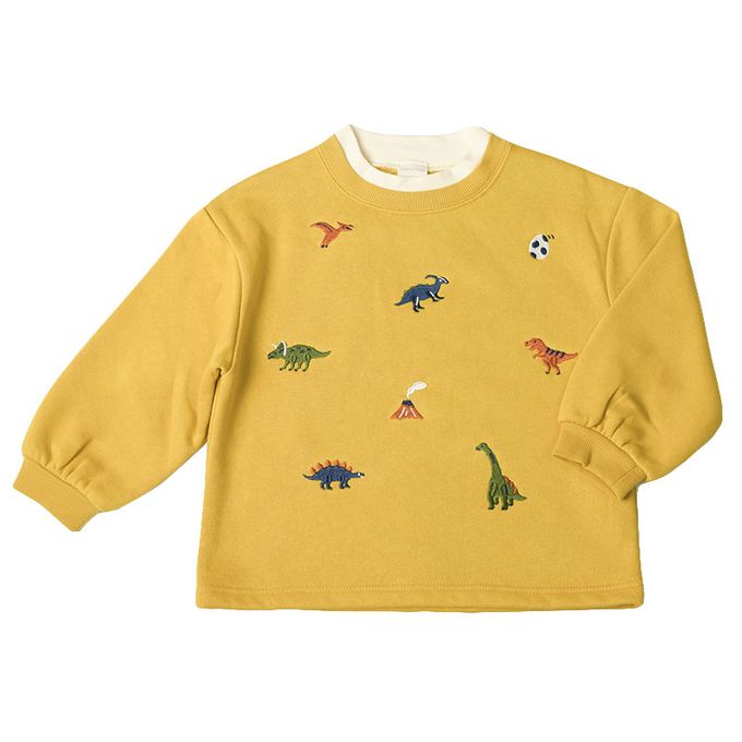 akachan honpo - 長袖休閒上衣-滿版圖案-黃色