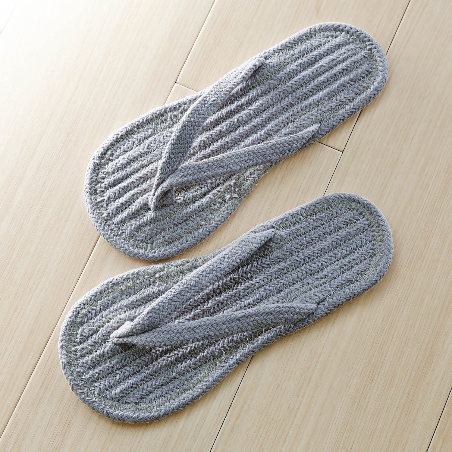 日本千趣會 - 夏日款 印度棉舒適夾腳室內拖鞋-海軍藍