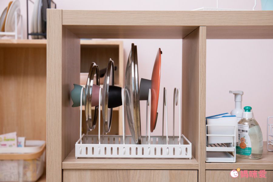 伸縮可調式鍋具收納置物架-白色