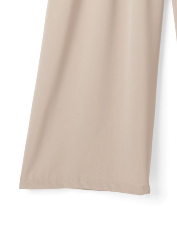 日本 GRL - 蝴蝶結方領泡泡短袖長褲套裝-氣質米