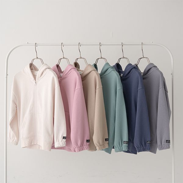 日本 b-ROOM - 簡約百搭連帽運動外套-素色-灰綠