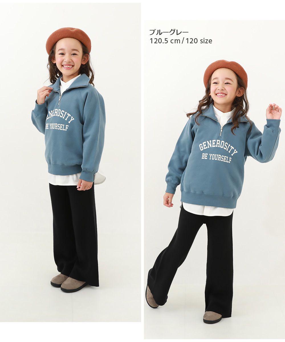 日本 devirock - 時尚休閒裏起毛半拉鍊長袖運動衫-灰白