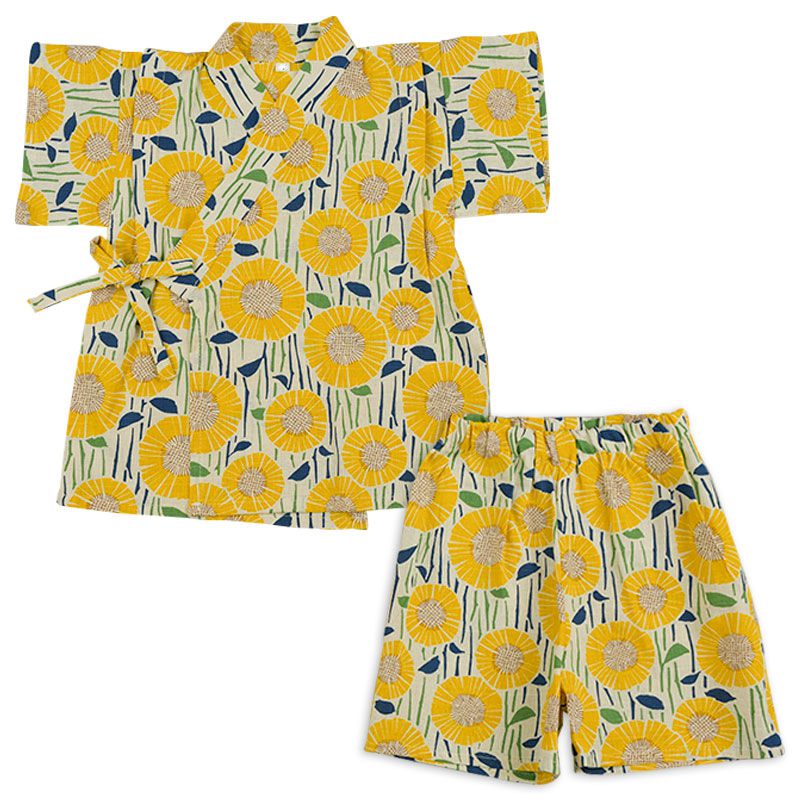 akachan honpo - 兩件式甚平-向日葵-黃色