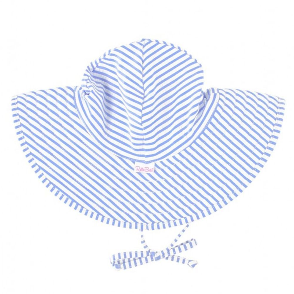 美國 RuffleButts - 嬰幼兒UPF 50+防曬遮陽帽-藍色條紋