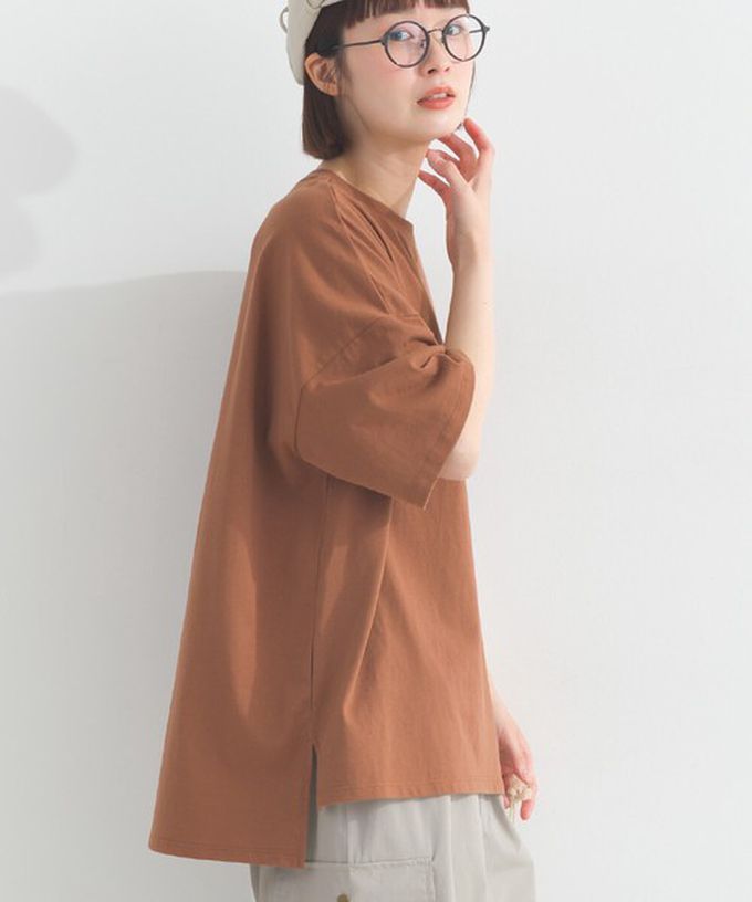 日本 Lupilien - 16支天竺棉俏皮動物刺繡大口袋短袖T恤-粉紅