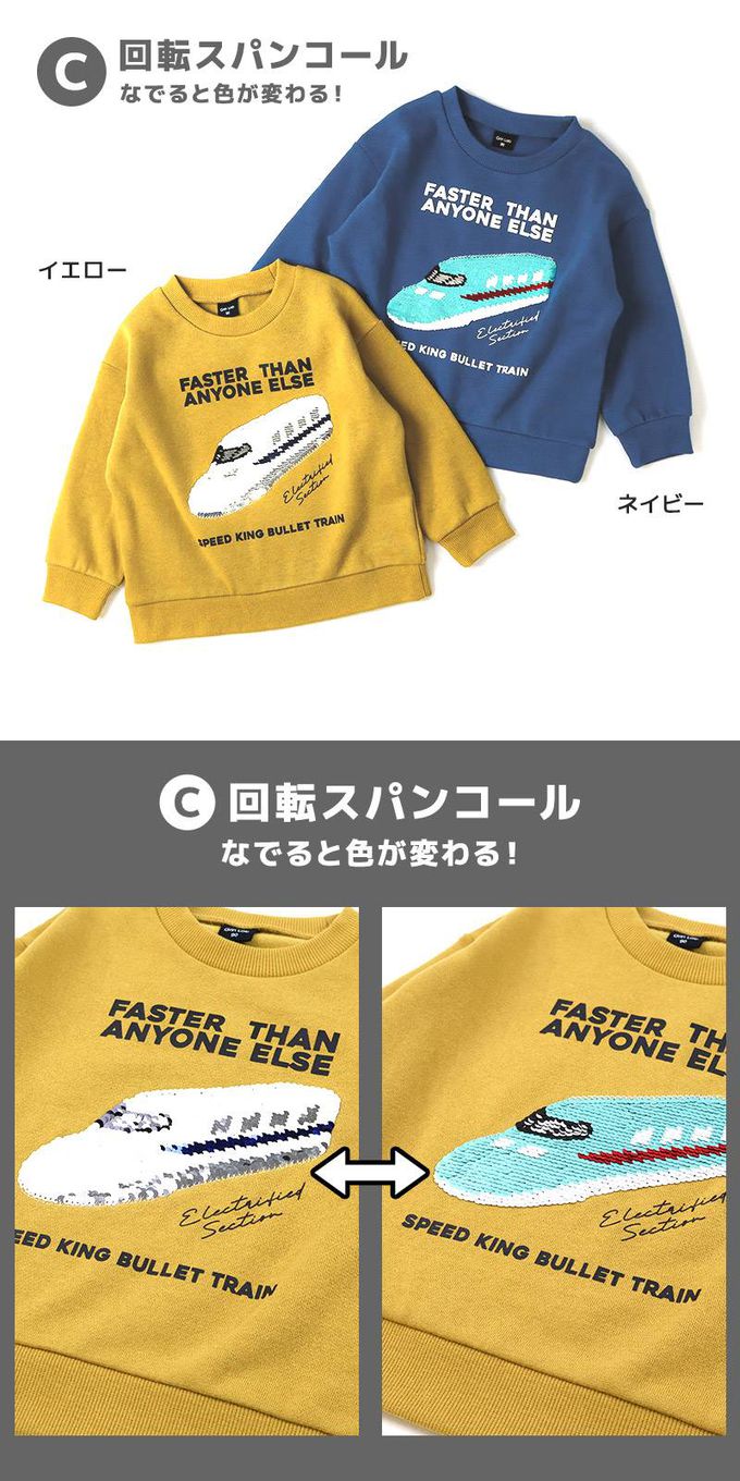 日本 ZOOLAND - 裏起毛 帥氣男孩長袖上衣-亮片警車-海軍藍