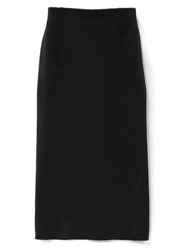 日本 GRL - 秋冬定番柔軟針織長裙-黑