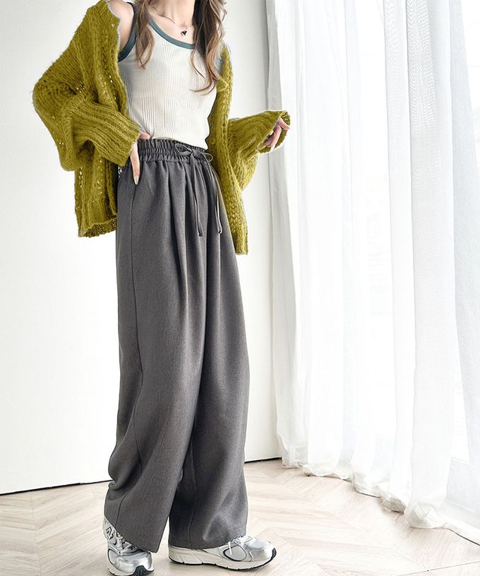 日本 Classical Elf - 成熟率性寬版鬆緊長褲-黑