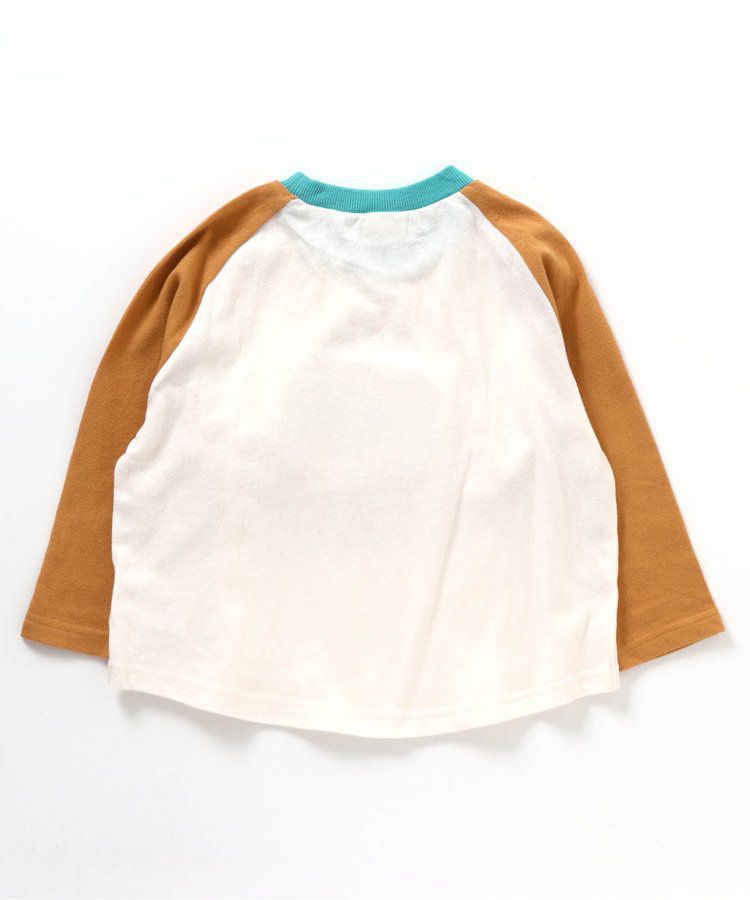 日本 BREEZE - 刺繡徽章撞色長袖上衣-熊貓-炭黑