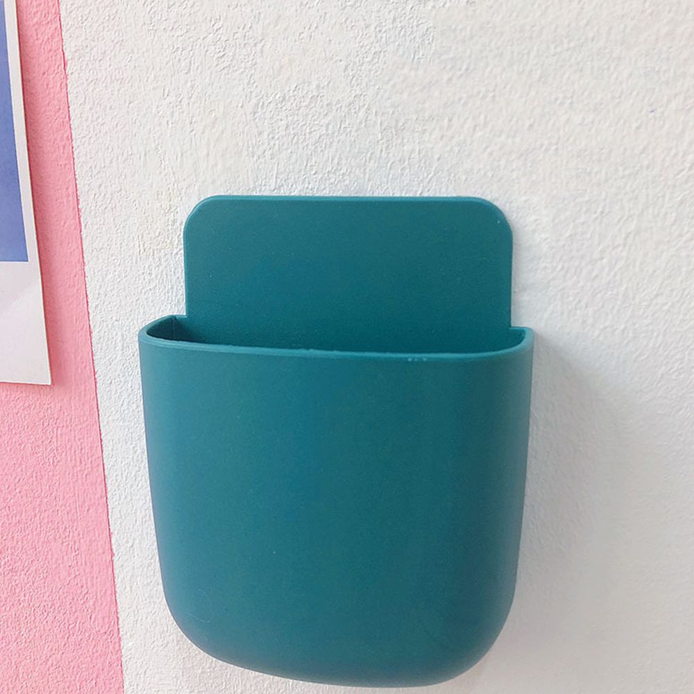 純色霧面壁掛收納盒-藍綠色-附雙面黏膠