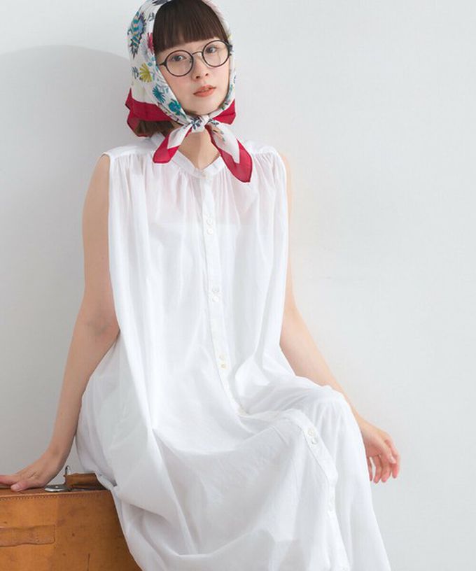 日本 Lupilien - 100%印度棉 清爽素色無袖洋裝-淺黃