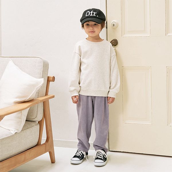 日本 b-ROOM - 療癒笑臉刺繡長袖上衣-深藍