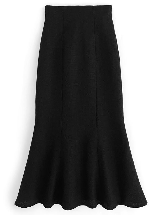 日本 GRL - 氣質小香風修身魚尾裙-淺灰藍