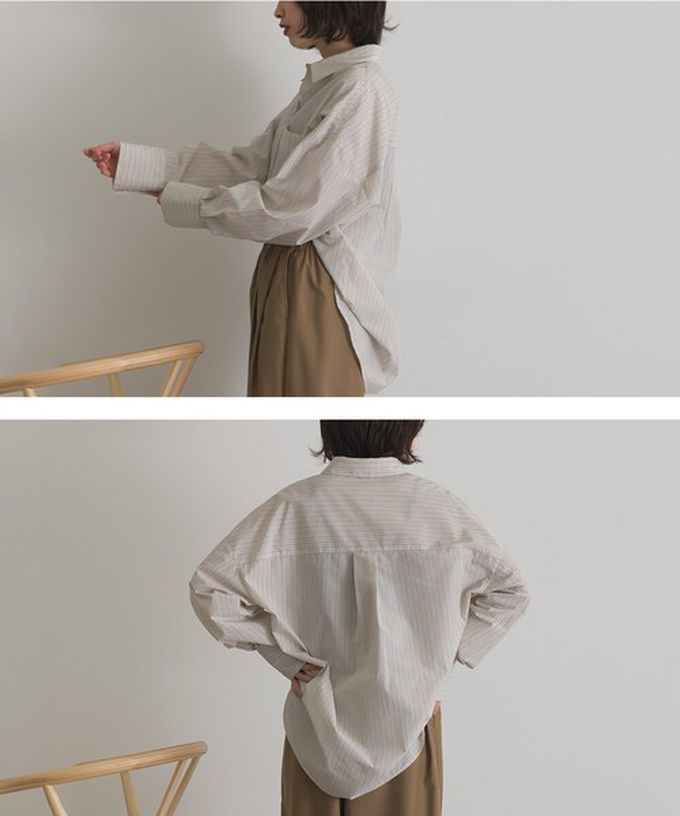 日本 ELENCARE DUE - 男友風寬鬆率性感長袖襯衫-水藍