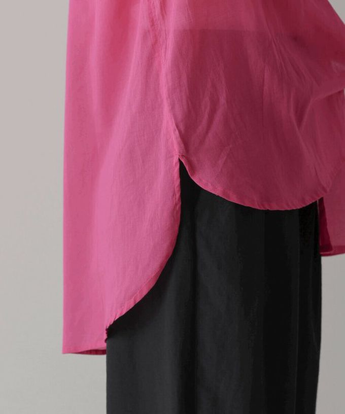 日本 Bab - 100%印度棉 柔軟輕盈寬版襯衫-薰衣草