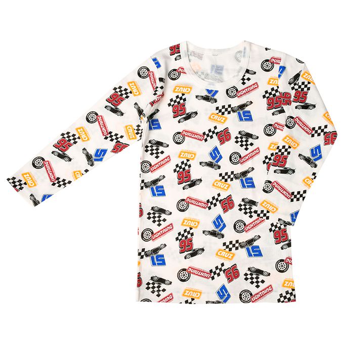 akachan honpo - 圓領長袖T恤2件組-汽車總動員-灰色