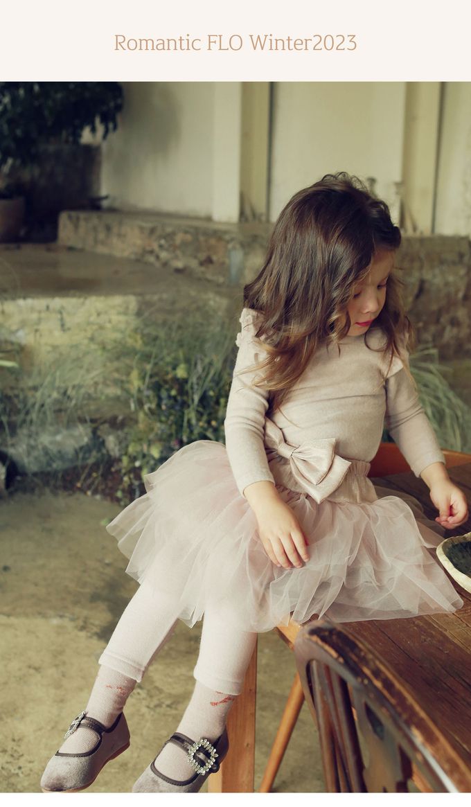 韓國 Puellaflo - 浪漫蝴蝶結裝飾網紗裙內搭褲-粉