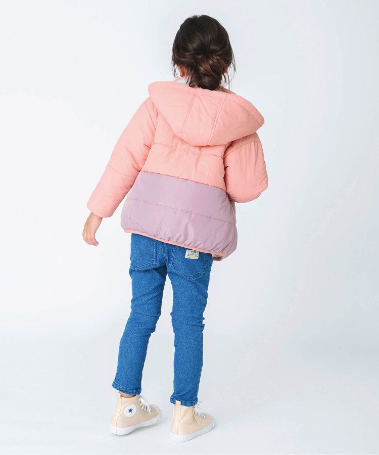 日本 BREEZE - 2WAY極暖裏絨保暖鋪棉外套-卡其x咖啡