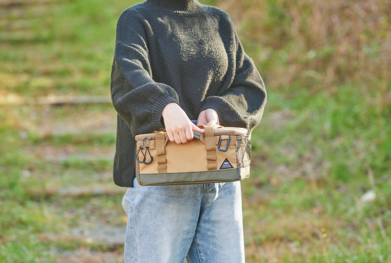 日本 Seto Craft - 露營風 方形保溫保冷提袋(附隔層*2)-黑 (M(30x22x13cm))-9L