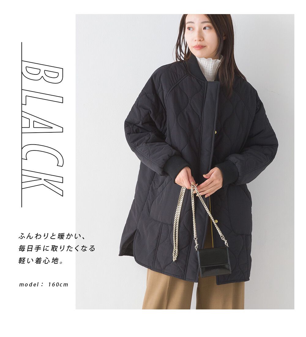 日本 OMNES - 休閒絎縫微長版大衣外套-黑