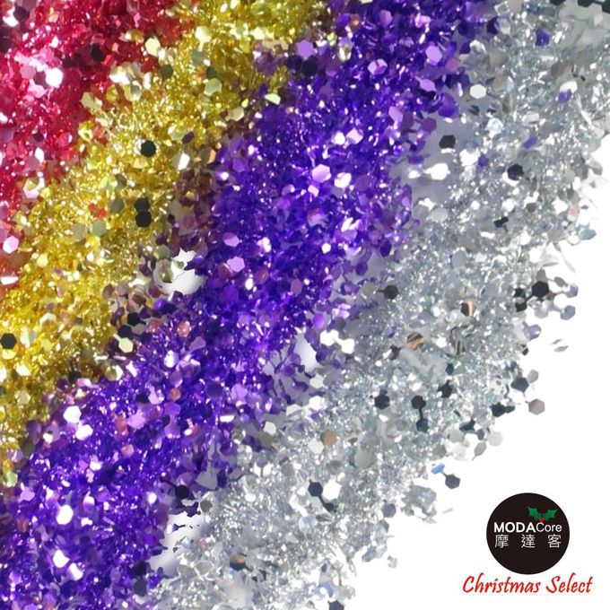 MODACore 摩達客 - 2米(200ccm) 4吋亮光鑽石金蔥彩條(3條一組-顏色隨機出貨) 可掛聖誕樹/門窗邊/牆沿/派對裝扮用