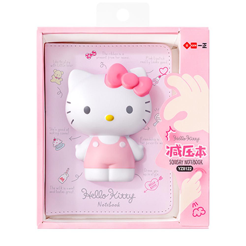 卡通3D立體減壓手帳筆記本-卡通人物Hello Kitty +蛋糕-粉色 (12.7x17.5cm)