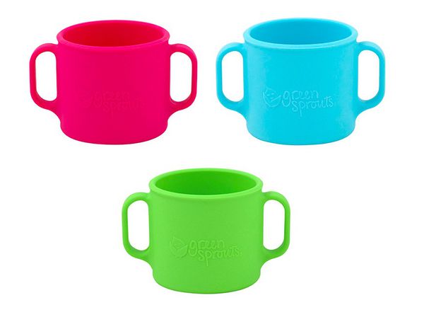 美國 green sprouts - 小綠芽寶寶矽膠防滑學習杯-水藍