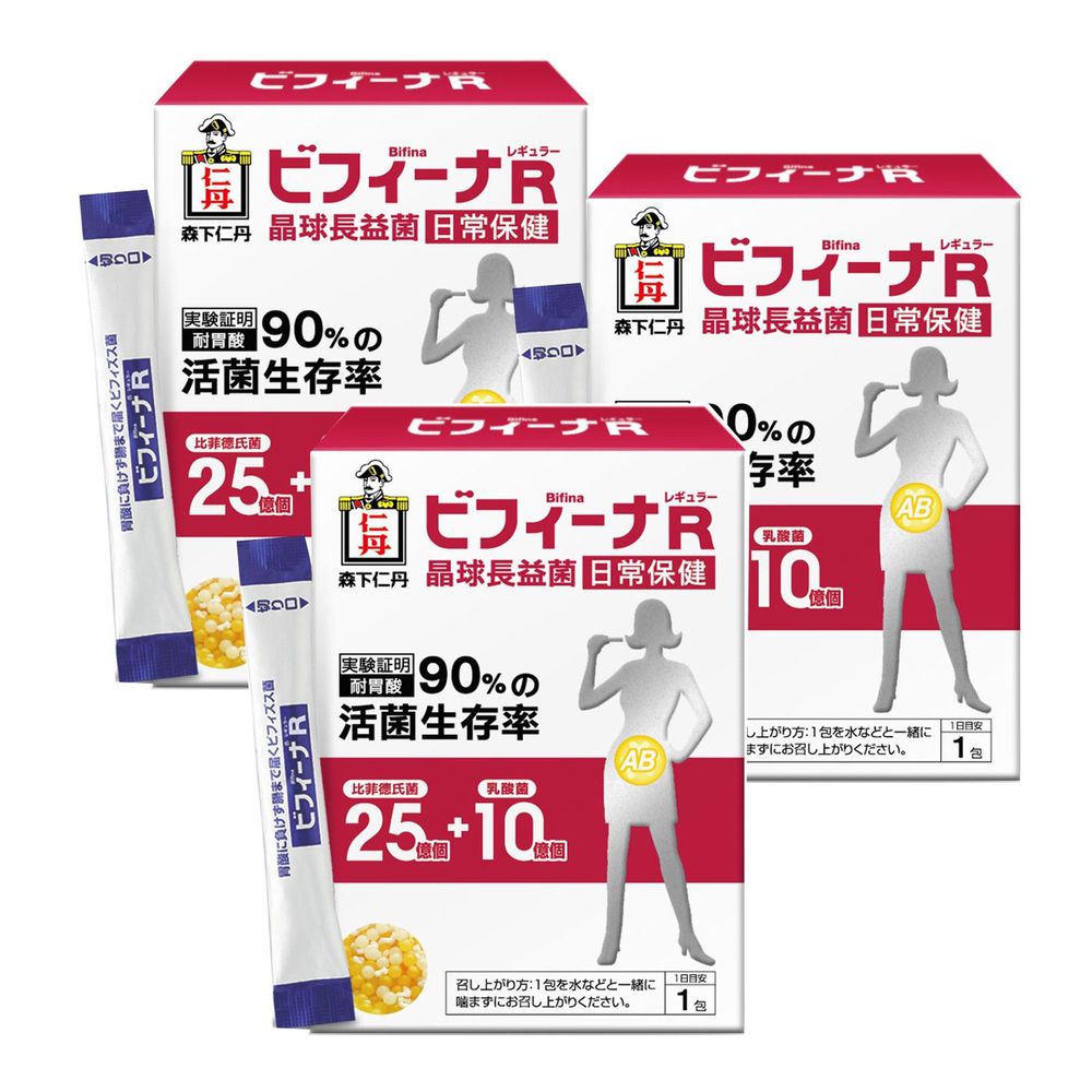 日本森下仁丹 - 25+10晶球長益菌-日常保健3盒組(30條/盒)-學齡前後3盒組