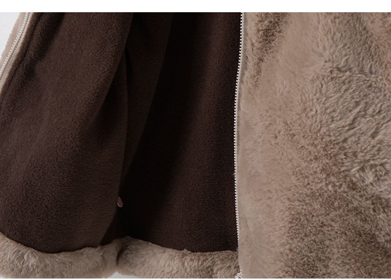 韓國 OZKIZ - 細緻絨毛棕熊外套