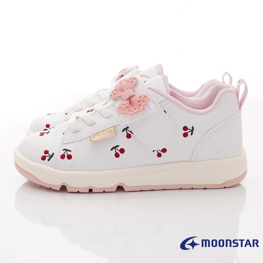 Moonstar日本月星 - 可愛櫻桃休閒機能款(中童段)-休閒鞋-白色