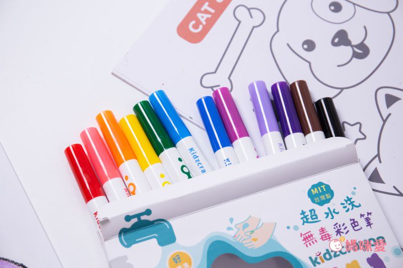 媽媽友 mamayo - kidzcrayon 12色超水洗無毒彩色筆