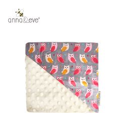 Anna&Eve - 美國嬰幼兒安撫舒眠毯-粉色貓頭鷹 (78x98cm)