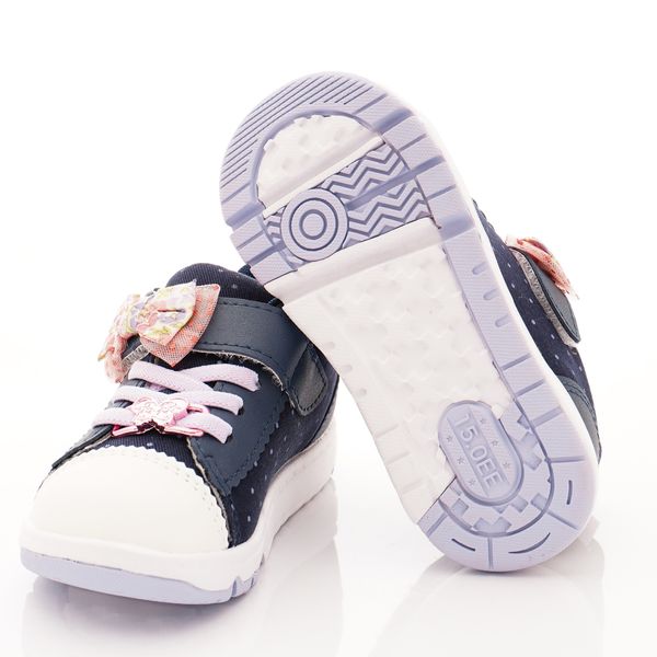 日本 Moonstar - Carrot機能童鞋-日本設計款圓點(中小童)-深藍