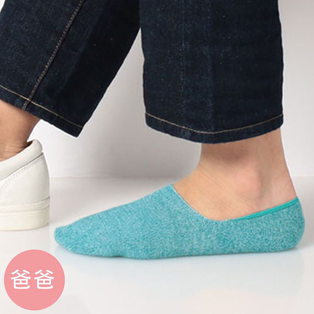 日本 okamoto - 超強專利防滑ㄈ型隱形襪(爸爸)-吸水速乾-薄荷綠 (25-27cm)-棉混