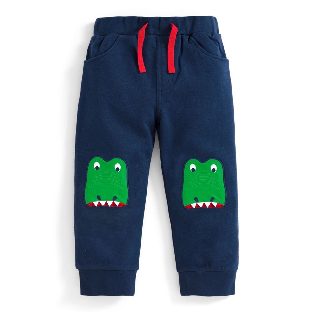 英國 JoJo Maman BeBe - 保暖100%純棉長褲-呆呆恐龍