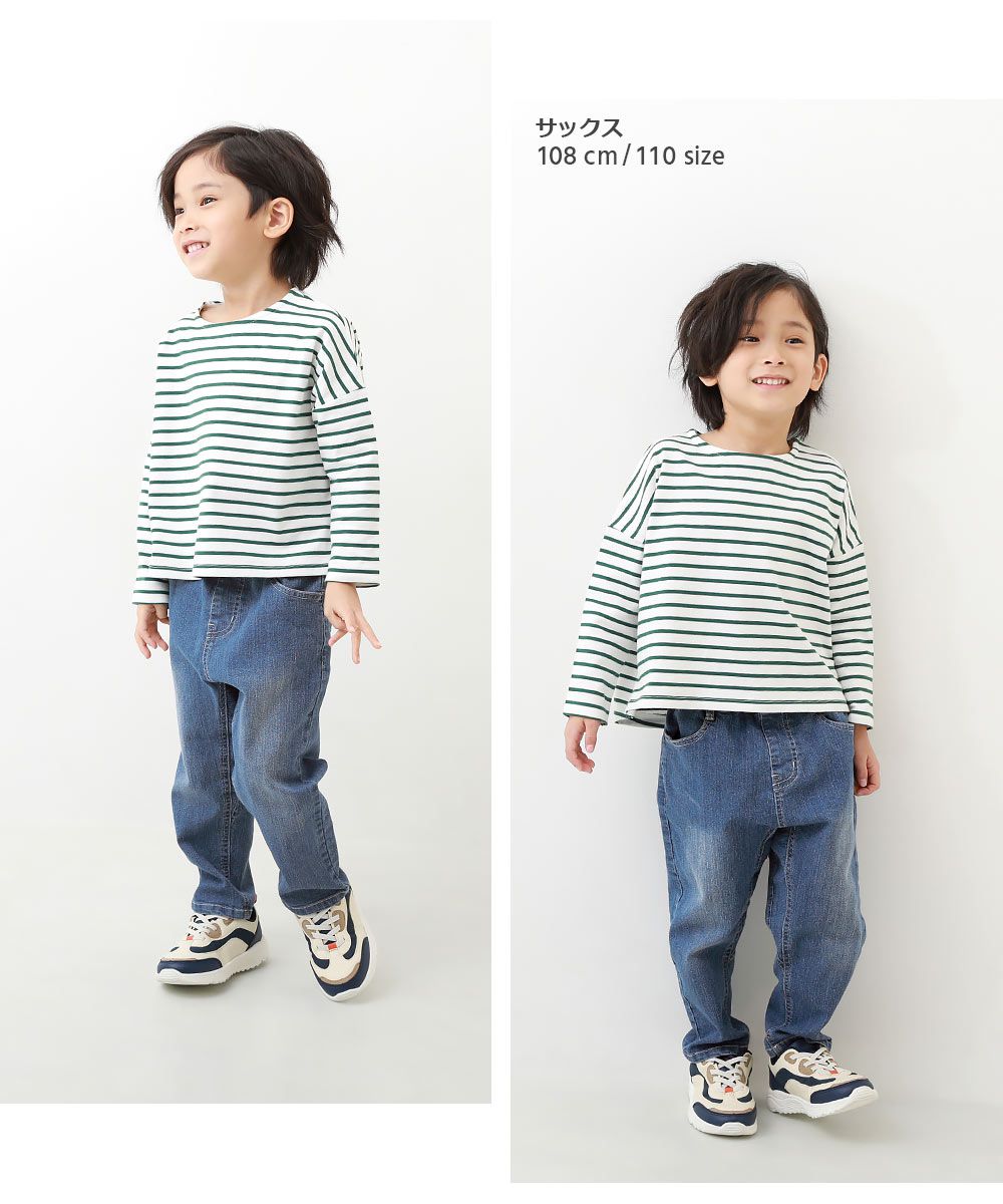 日本 devirock - RAKU DENIM 舒適丹寧褲-錐形-海軍藍