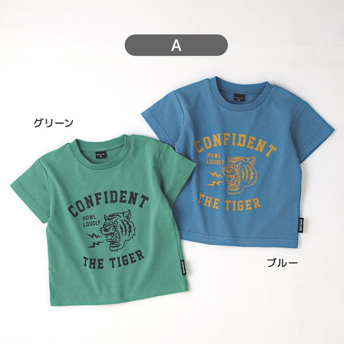 日本 ZOOLAND - [低價]定番印花短袖上衣-好餓鯨鯊-海軍藍