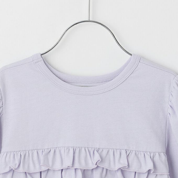 日本 Lycee mine - 100%棉 前後兩穿荷葉邊長袖上衣-白