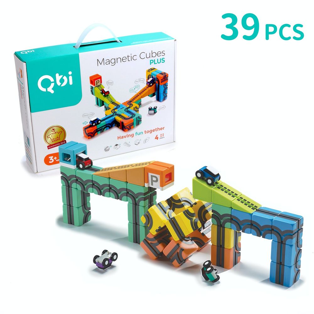 Qbi - 益智磁吸軌道玩具-同樂組-39件組