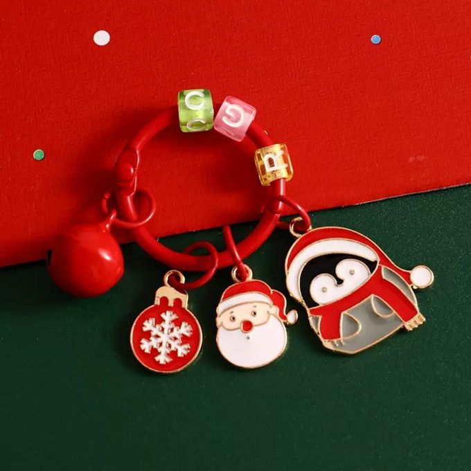 聖誕毛絨歪頭麋鹿吹泡泡吊飾+聖誕企鵝掛件鑰匙扣