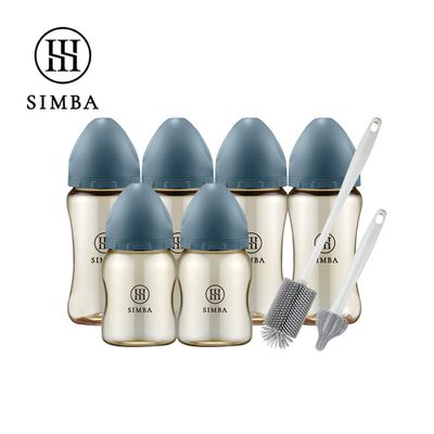 Simba 小獅王辛巴 - 深入各種瓶！蘊蜜鉑金PPSU寬口奶瓶極淨組-新生適用-波藍
