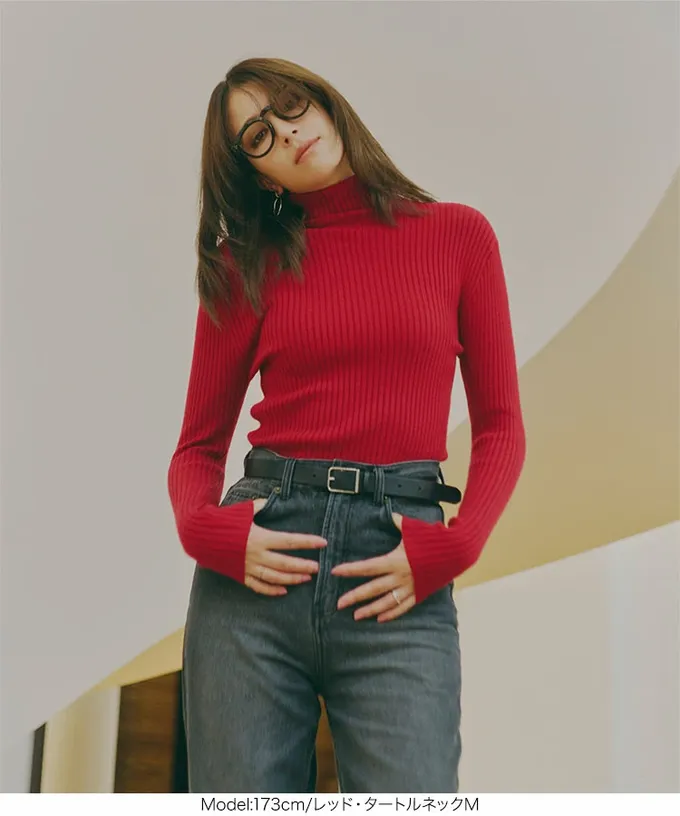 日本 Kobe Lettuce - [定番]優美羅紋合身針織上衣(可選領)-黑白條紋