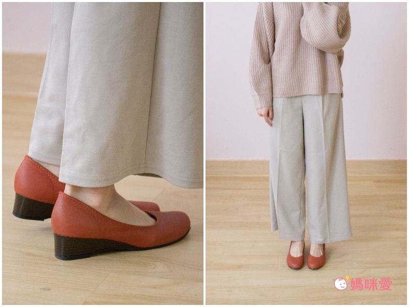 日本女裝代購 - 日本製 仿皮柔軟休閒楔形跟鞋-經典黑