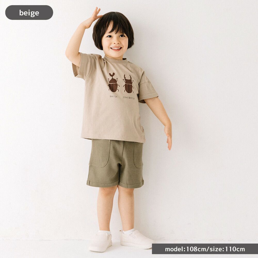 日本 ma lalumiere store - 百搭印花圓領短袖上衣-瓢蟲-淺綠