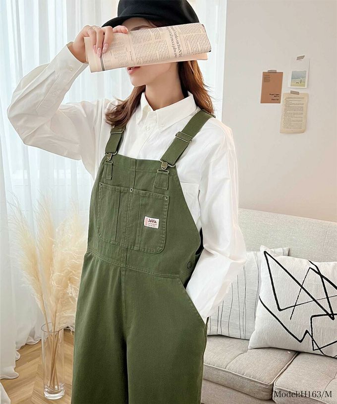 日本 Classical Elf - 美式經典百搭吊帶褲-奶油杏